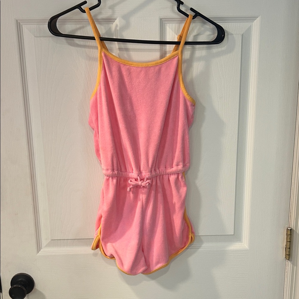 Old Navy Girl’s Pink Romper with Yellow Trim